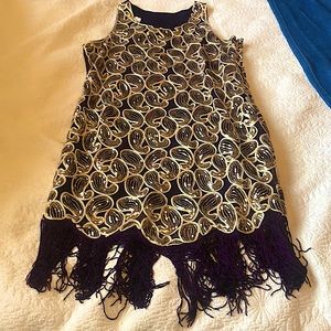 Purple and gold flapper style dress